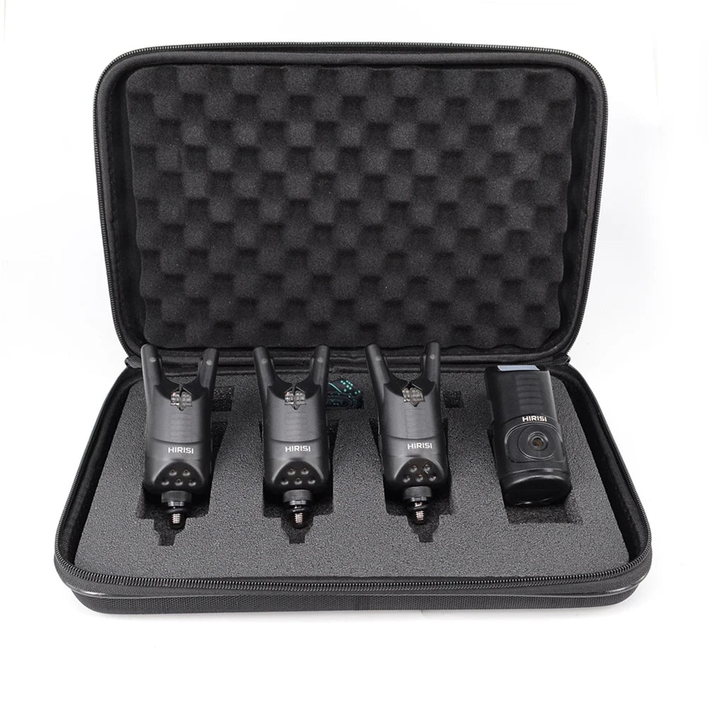 Set alarmes de touche sans fil Hirisi HRS1 – 3 ou 4 alarmes + récepteur – LED multicolores – 120m – Pêche carpe