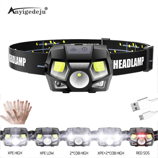Lampe frontale LED rechargeable USB – 1000 lm – Capteur de mouvement – IPX4