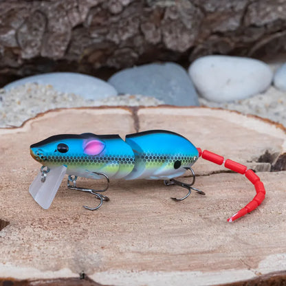 Leurre souris artificiel articulé 15.5cm – Swimbait topwater – Brochet, Bass, Perche