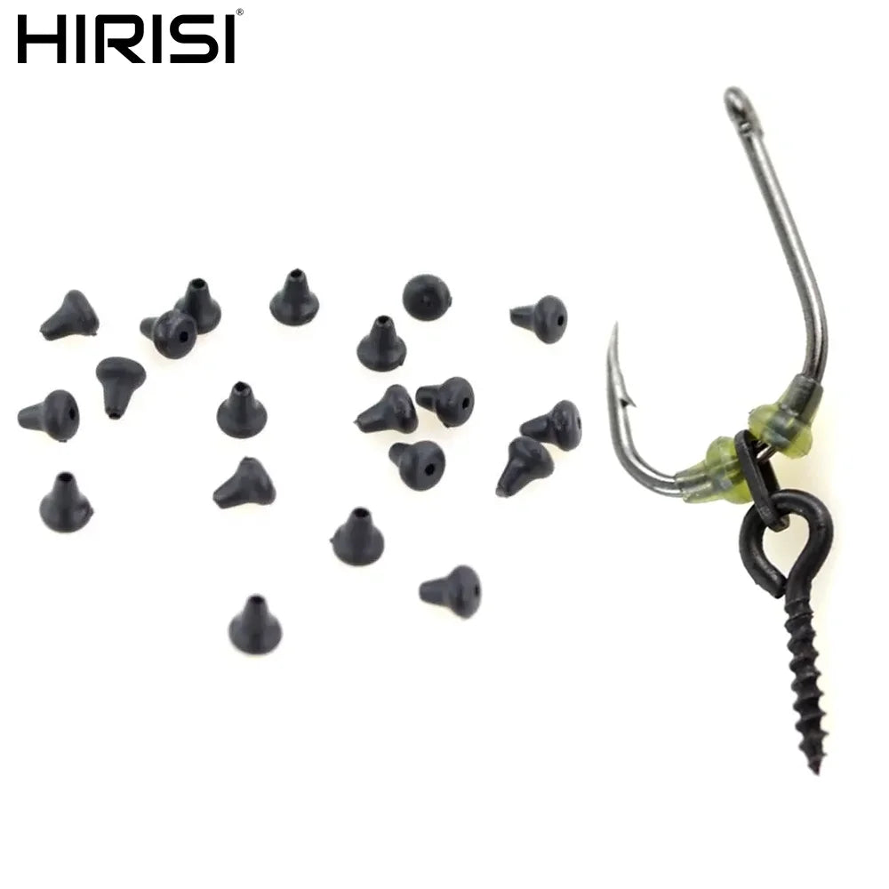 Stop-hameçons en caoutchouc Hirisi AH035 – 100 pièces – Noir, Blanc, Vert – Montages carpe