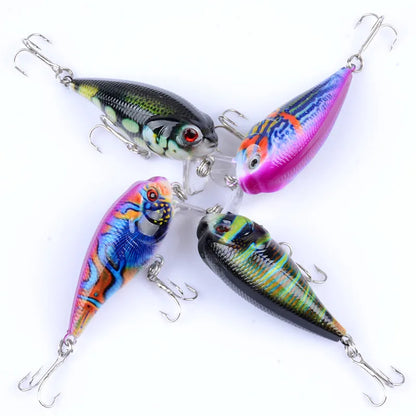 Leurres de pêche multicolores – 5,5 cm / 9g – Popper flottant