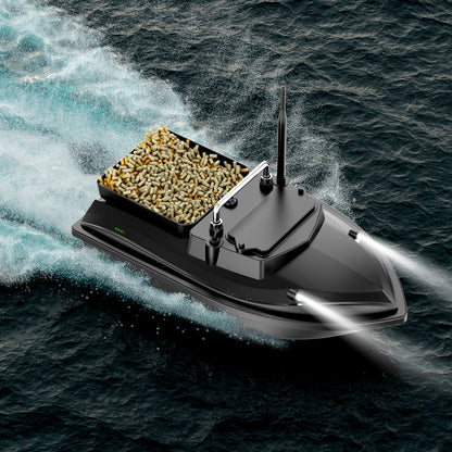 Bateau amorceur télécommandé 500m – Double moteur – Charge 2kg – Croisière auto – LED nuit – Pêche carpe