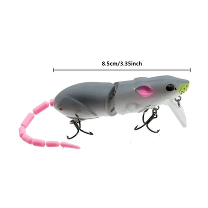 Leurre souris artificiel articulé 15.5cm – Swimbait topwater – Brochet, Bass, Perche