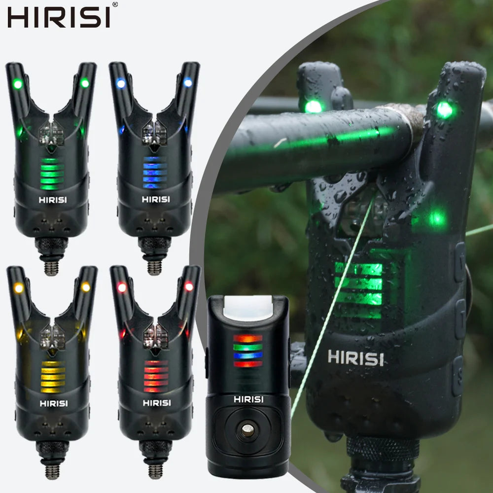 Set alarmes de touche sans fil Hirisi HRS1 – 3 ou 4 alarmes + récepteur – LED multicolores – 120m – Pêche carpe