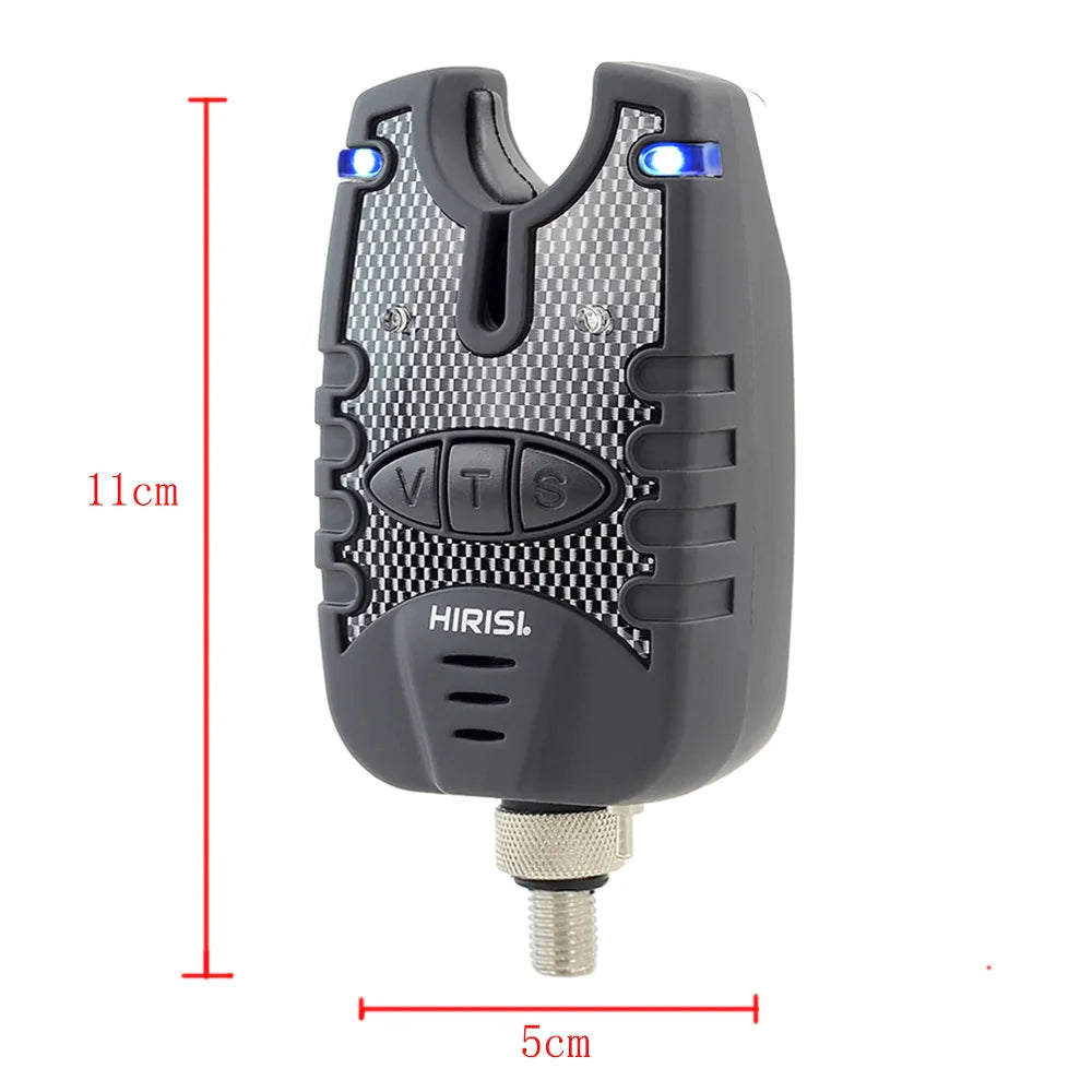 Set alarme de touche + swingers LED bleu Hirisi – Résistant eau – Réglable – Pêche carpe nuit