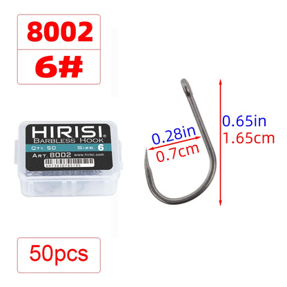 Hameçons sans ardillon Hirisi – Boîte de 50 ou 100 pièces – Tailles 2 à 10