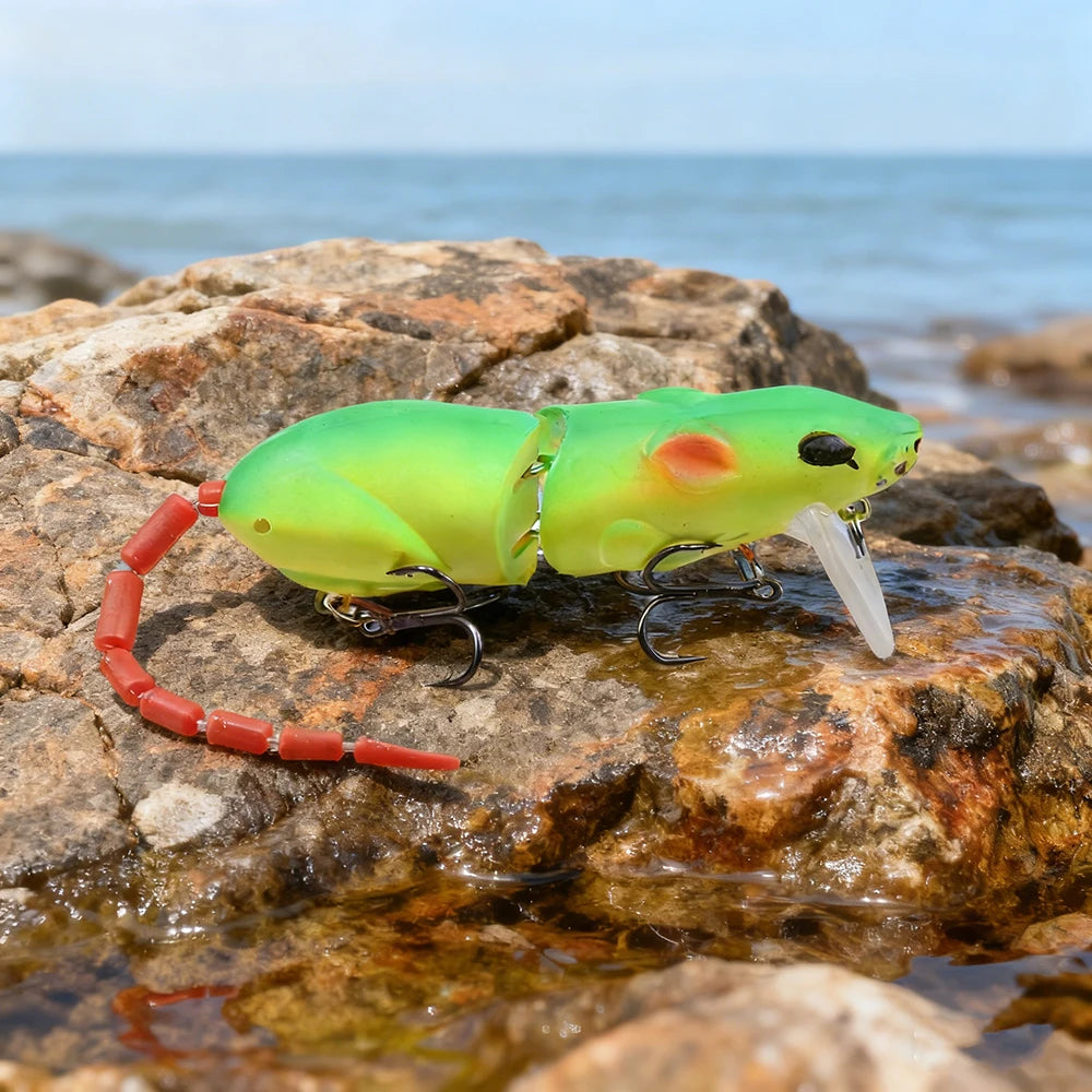 Leurre souris artificiel articulé 15.5cm – Swimbait topwater – Brochet, Bass, Perche