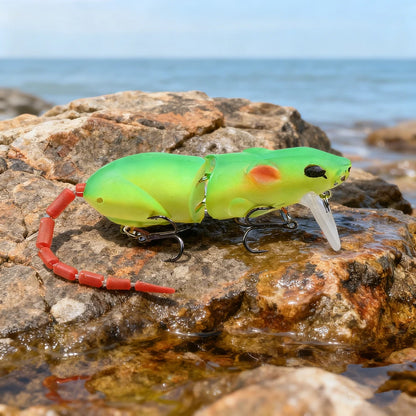 Leurre souris artificiel articulé 15.5cm – Swimbait topwater – Brochet, Bass, Perche