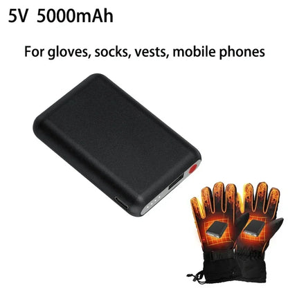 Batterie externe portable 5000mAh – Pour gants et vêtements chauffants