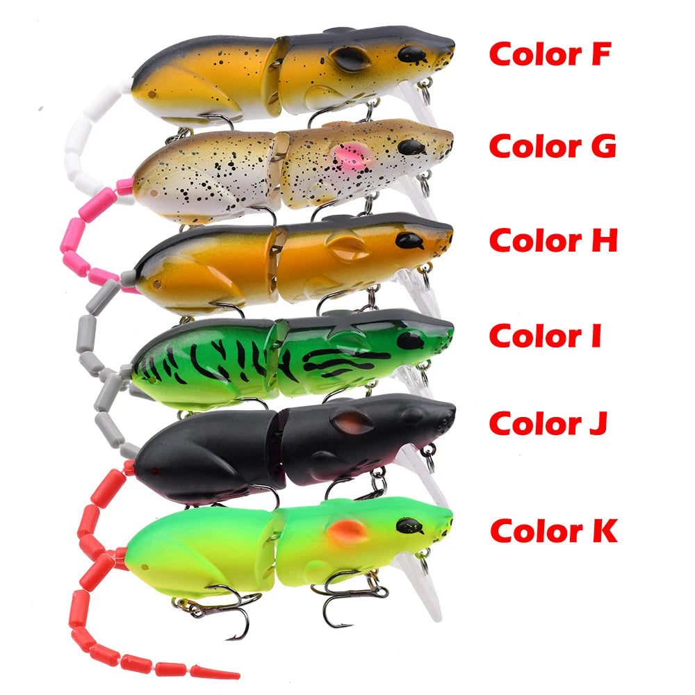 Leurre souris artificiel articulé 15.5cm – Swimbait topwater – Brochet, Bass, Perche