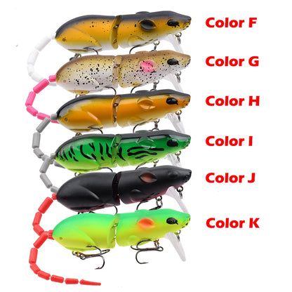 Leurre souris artificiel articulé 15.5cm – Swimbait topwater – Brochet, Bass, Perche