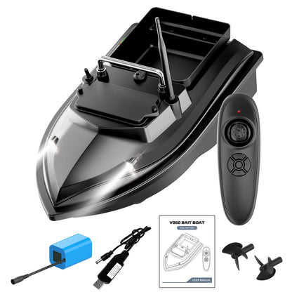 Bateau amorceur télécommandé 500m – Double moteur – Charge 2kg – Croisière auto – LED nuit – Pêche carpe