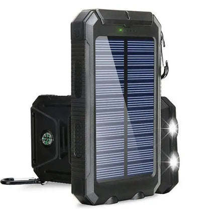 Batterie externe solaire 80000mAh – Lampe LED puissante – Boussole – Double USB – Charge rapide 20W