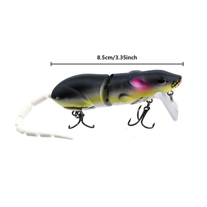 Leurre souris artificiel articulé 15.5cm – Swimbait topwater – Brochet, Bass, Perche