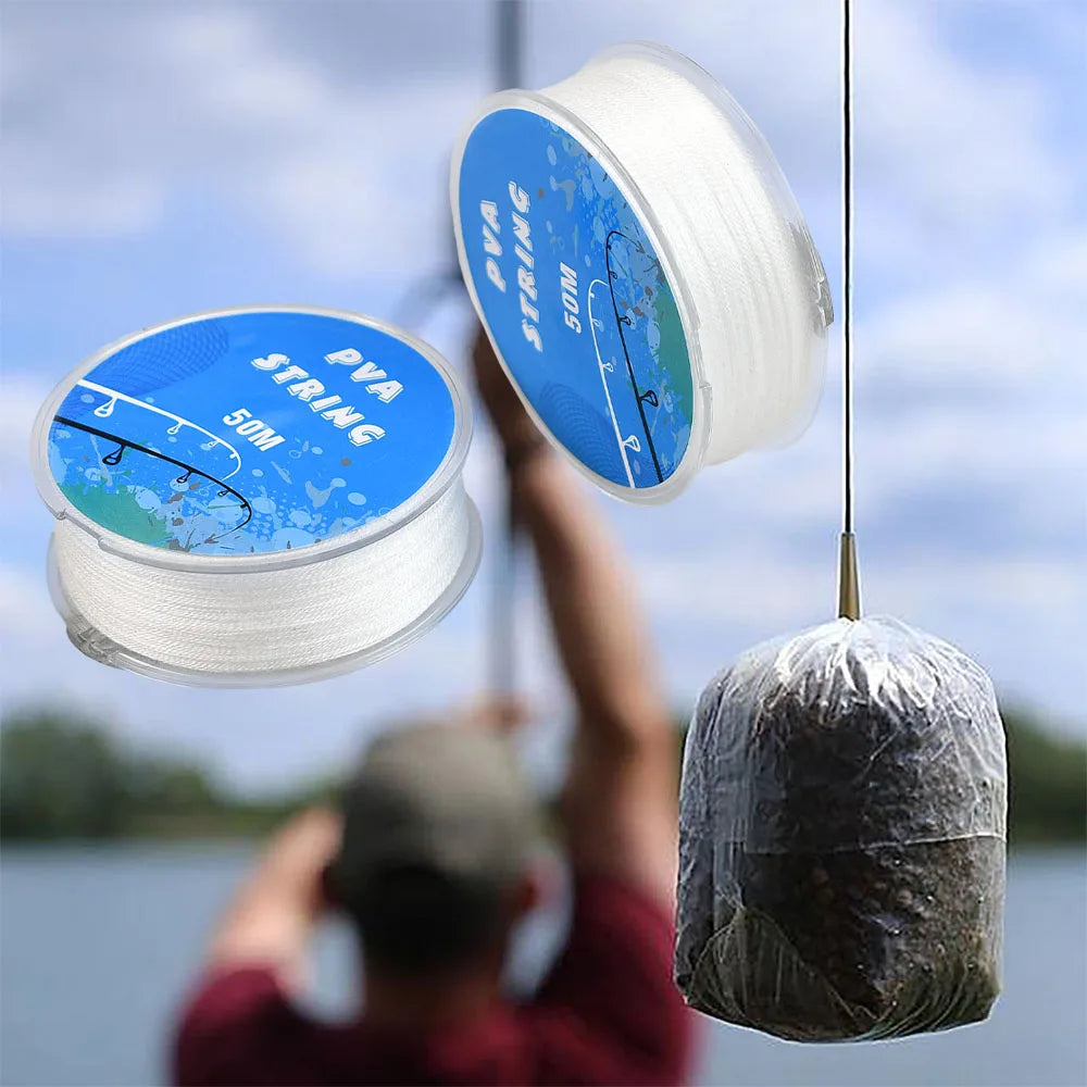 Filet PVA soluble 50m – Corde tressée pour pêche à la carpe