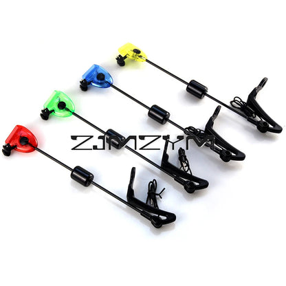 Set swingers LED indicateur de touche – 4 couleurs – Alarme – Pêche carpe – Pochette incluse
