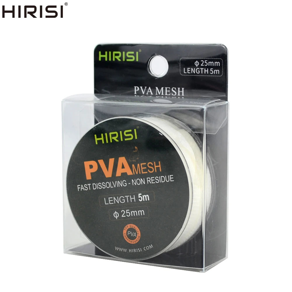 Filet PVA Hirisi 25mm – 5 mètres – Dissolution rapide pour pêche à la carpe