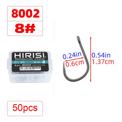 Hameçons sans ardillon Hirisi – Boîte de 50 ou 100 pièces – Tailles 2 à 10
