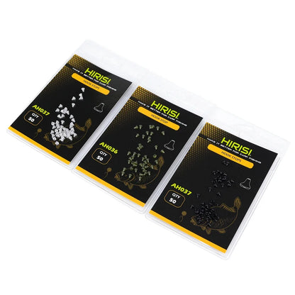 Stop-hameçons en caoutchouc Hirisi AH035 – 100 pièces – Noir, Blanc, Vert – Montages carpe