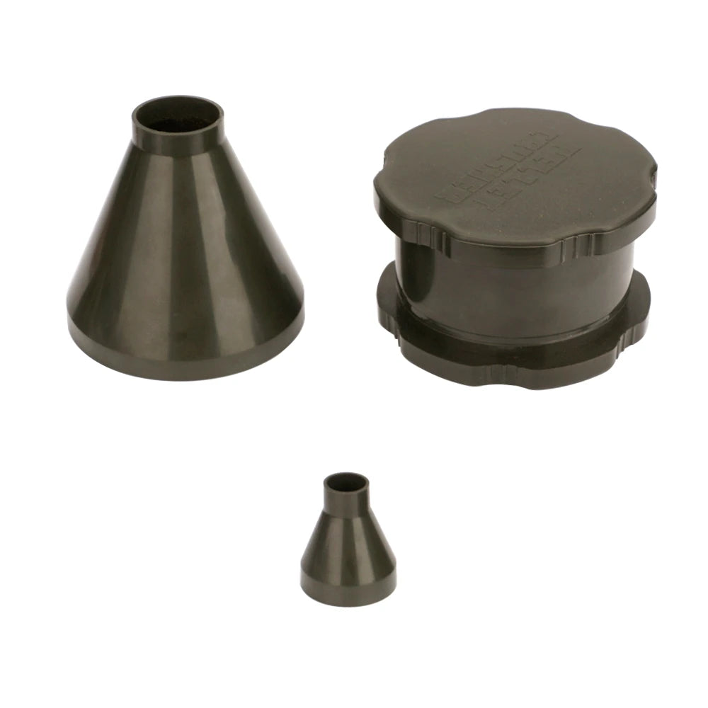 Broyeur d'appâts Hirisi WB22 – Boilies et pellets – Entonnoir intégré – 2 embouts PVA – Pêche carpe
