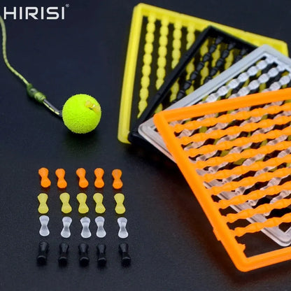 Stops boilies caoutchouc Hirisi – Pack 5 ou 16 pièces – Jaune, Blanc, Orange, Noir – Pêche carpe cheveu