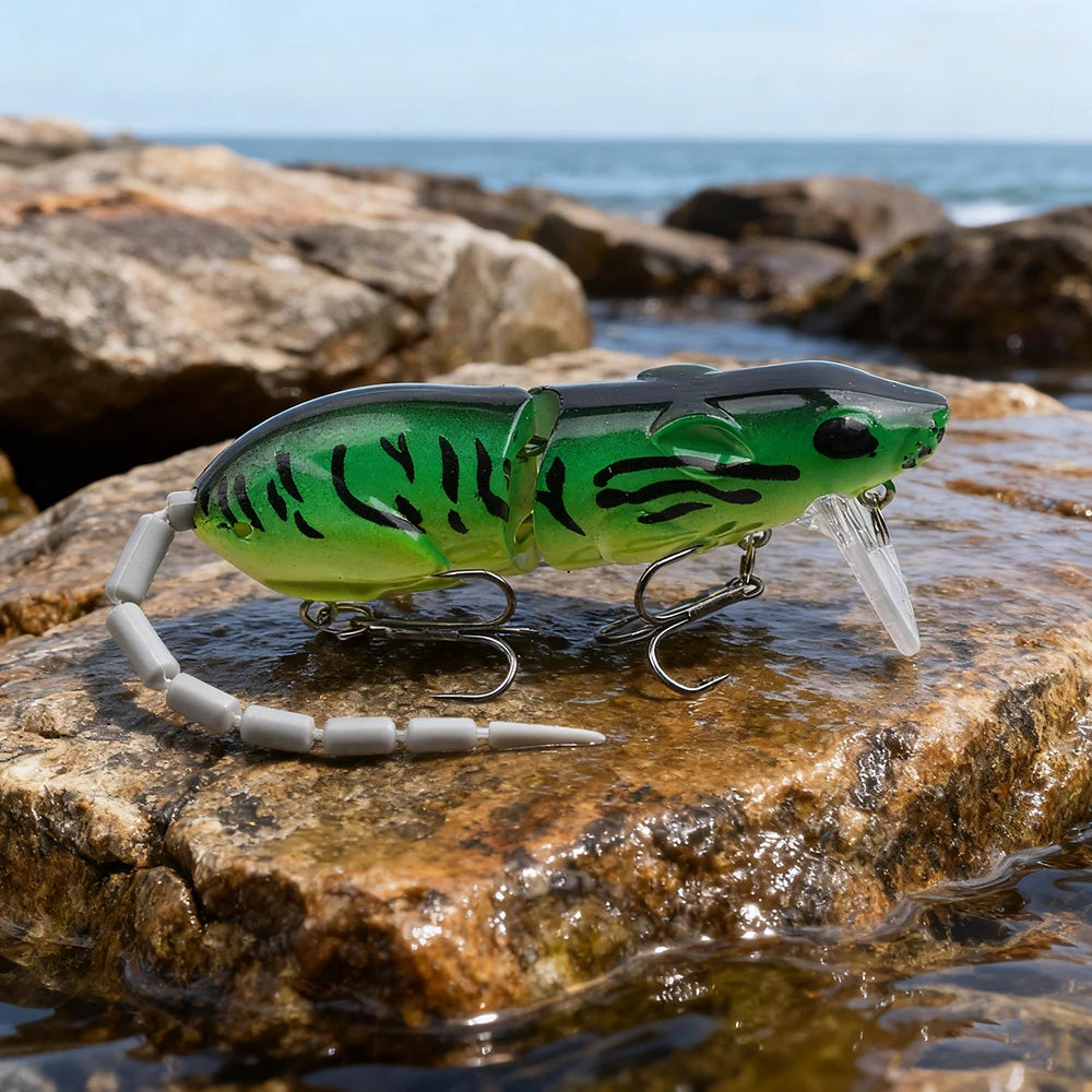 Leurre souris artificiel articulé 15.5cm – Swimbait topwater – Brochet, Bass, Perche