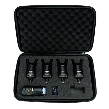 Set alarmes de touche sans fil Hirisi HRS1 – 3 ou 4 alarmes + récepteur – LED multicolores – 120m – Pêche carpe