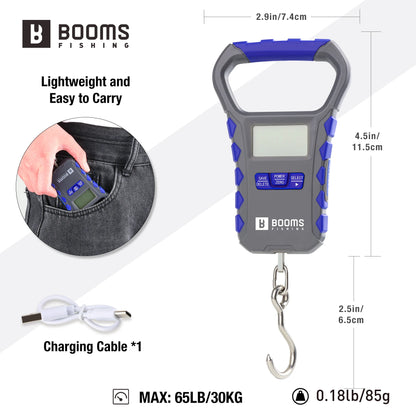 Balance pèse-poisson électronique Booms Fishing 30kg – Portable – Pêche, bagages, cuisine