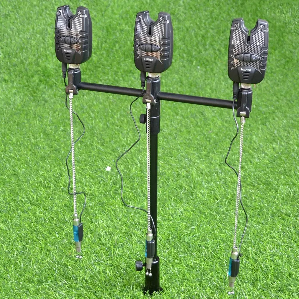 Set alarme de touche + swingers LED bleu Hirisi – Résistant eau – Réglable – Pêche carpe nuit
