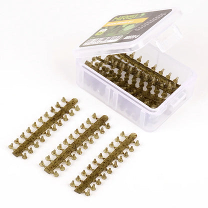 Perles en caoutchouc Hirisi – 10 cartes x 20 pièces – Anti-glisse – Montages carpe Hair Rig