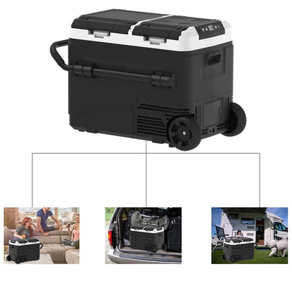Réfrigérateur-congélateur portable 60L à compresseur – -20°C – 12V/24V/220V – Camping Pêche Voiture