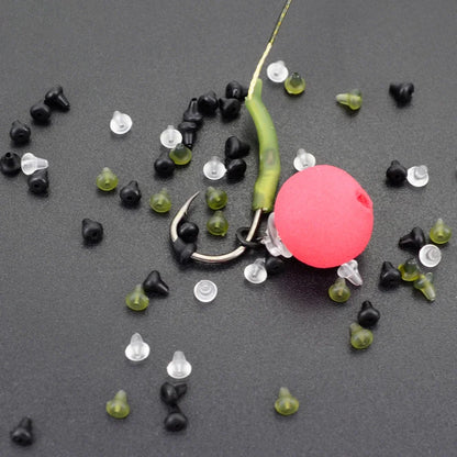 Stop-hameçons en caoutchouc Hirisi AH035 – 100 pièces – Noir, Blanc, Vert – Montages carpe