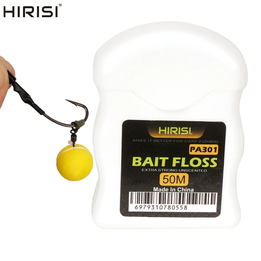 Fil de fixation boilies Hirisi 50m – Sans perforation – Chod Rig, Hair Rig, Ronnie Rig – Pêche carpe
