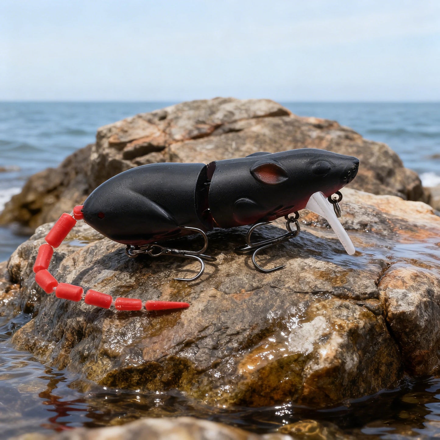 Leurre souris artificiel articulé 15.5cm – Swimbait topwater – Brochet, Bass, Perche