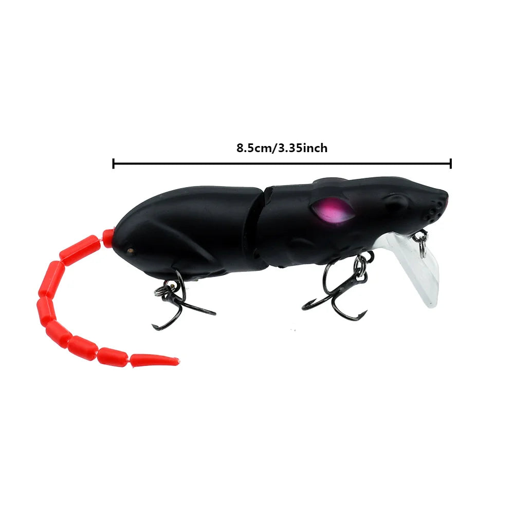 Leurre souris artificiel articulé 15.5cm – Swimbait topwater – Brochet, Bass, Perche