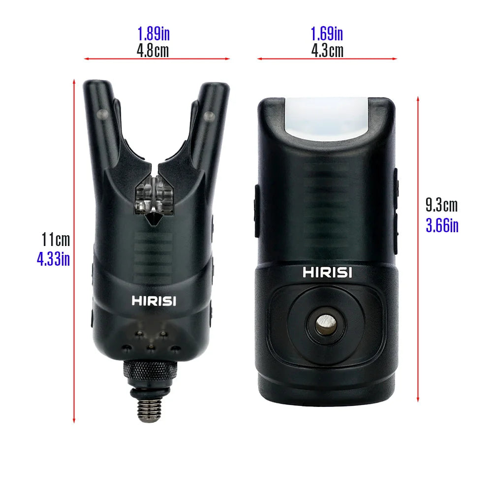 Set alarmes de touche sans fil Hirisi HRS1 – 3 ou 4 alarmes + récepteur – LED multicolores – 120m – Pêche carpe
