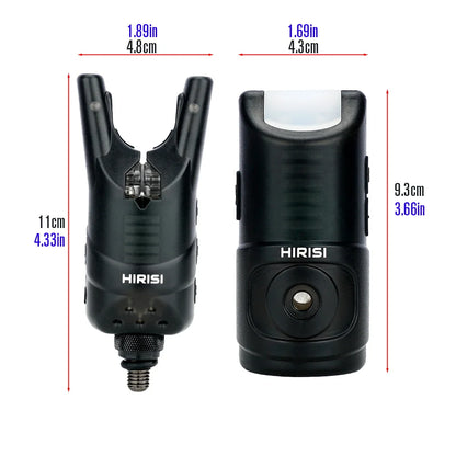 Set alarmes de touche sans fil Hirisi HRS1 – 3 ou 4 alarmes + récepteur – LED multicolores – 120m – Pêche carpe